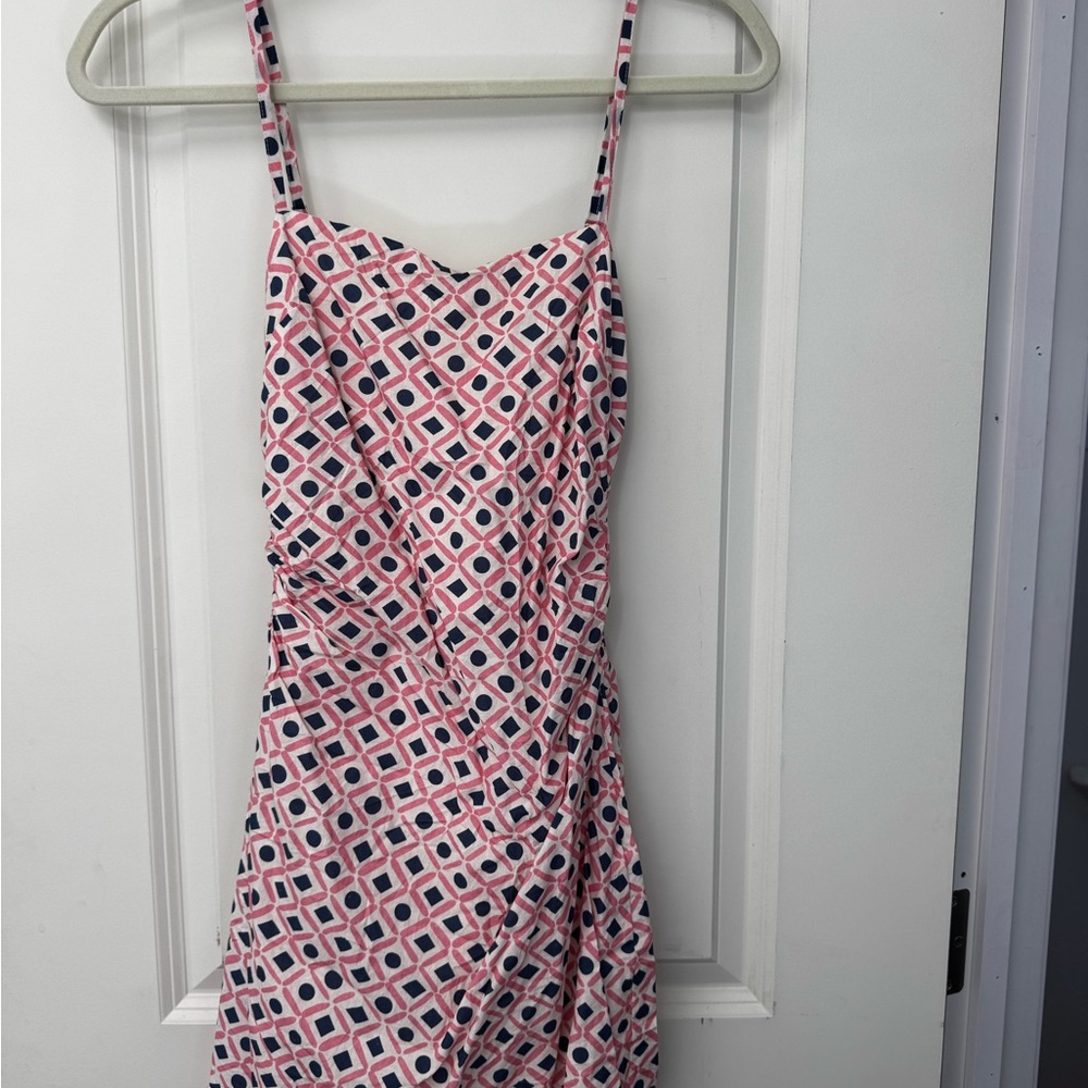 Lulu's Pink and Navy Geometric Dress